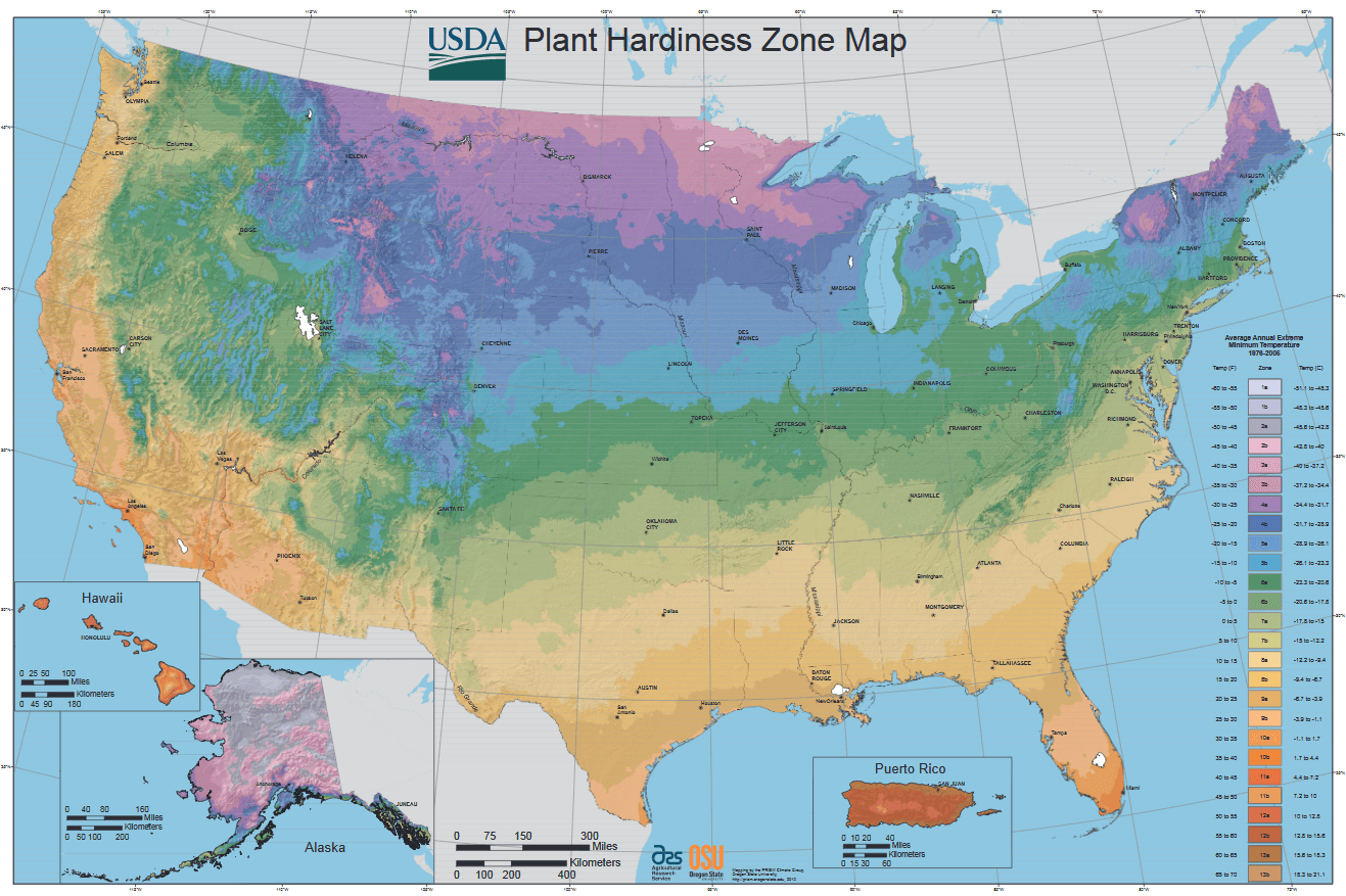 Garden hardiness zones