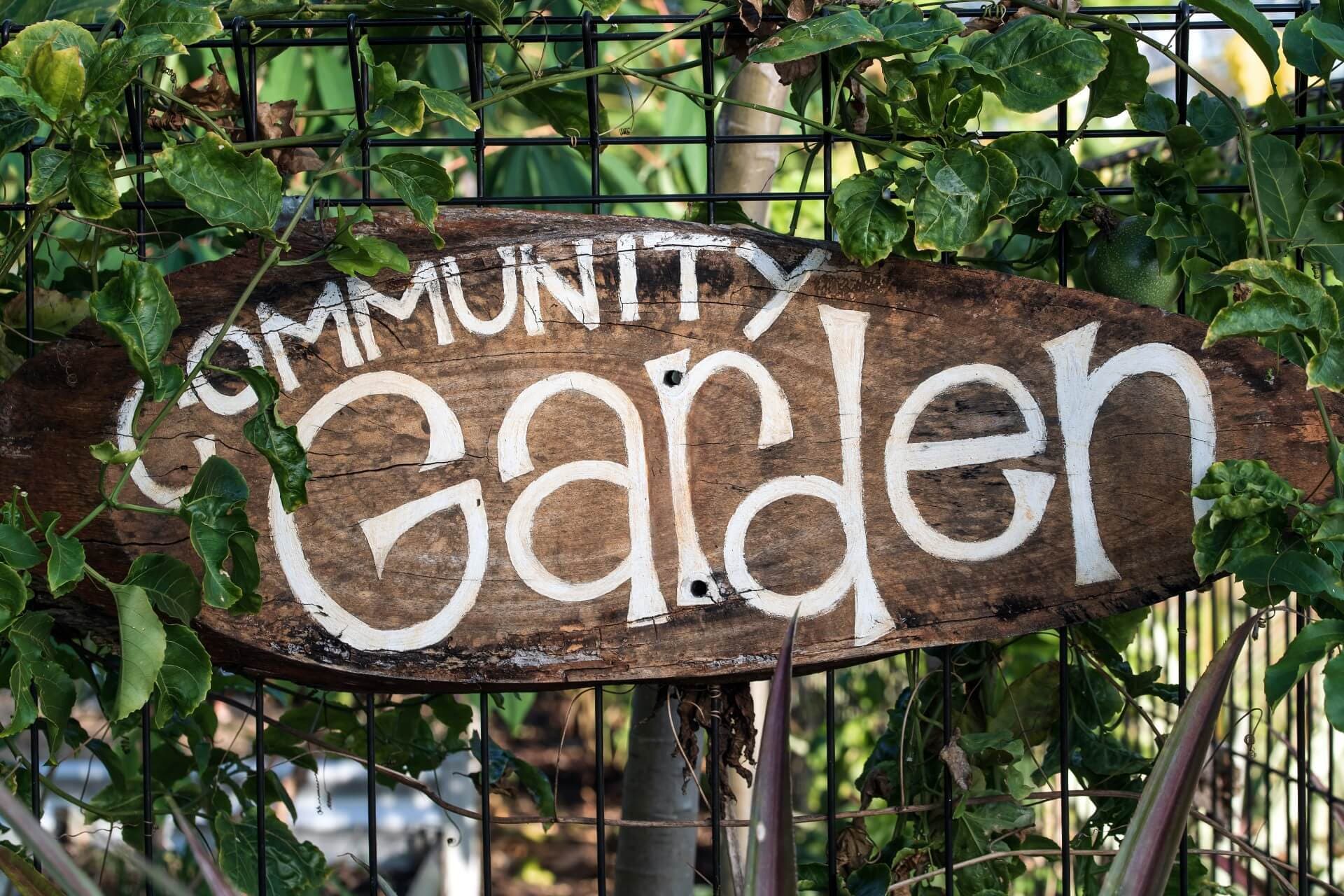 community garden sign